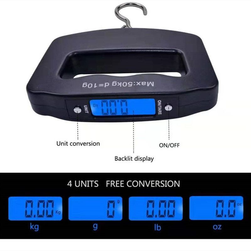 50kg Digital Fishing Scale Han - Fish Finder Battery ulasan dan harga