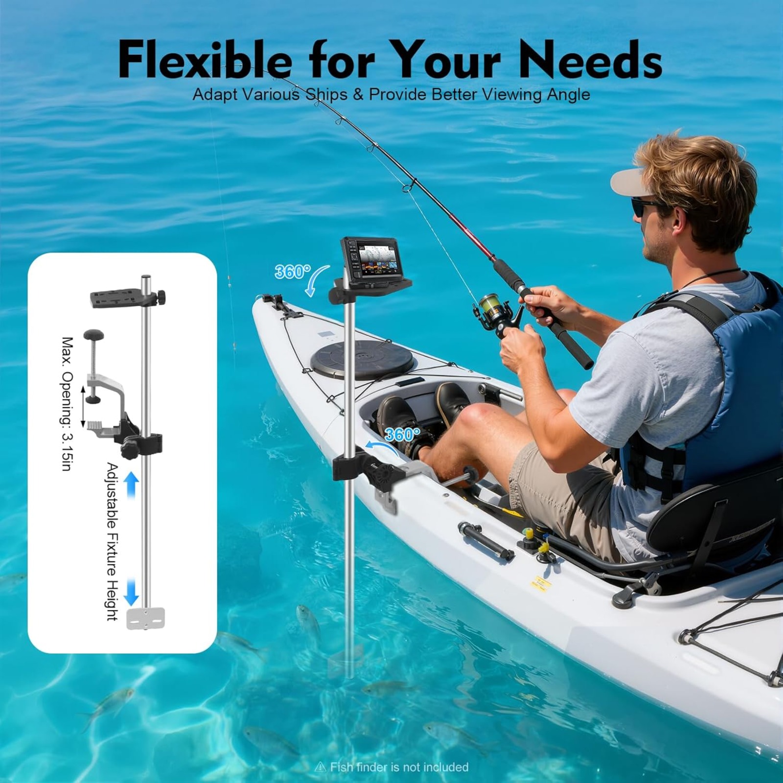 Portable 360° Adjustable Trans - Fish Finder Transducer ulasan dan harga