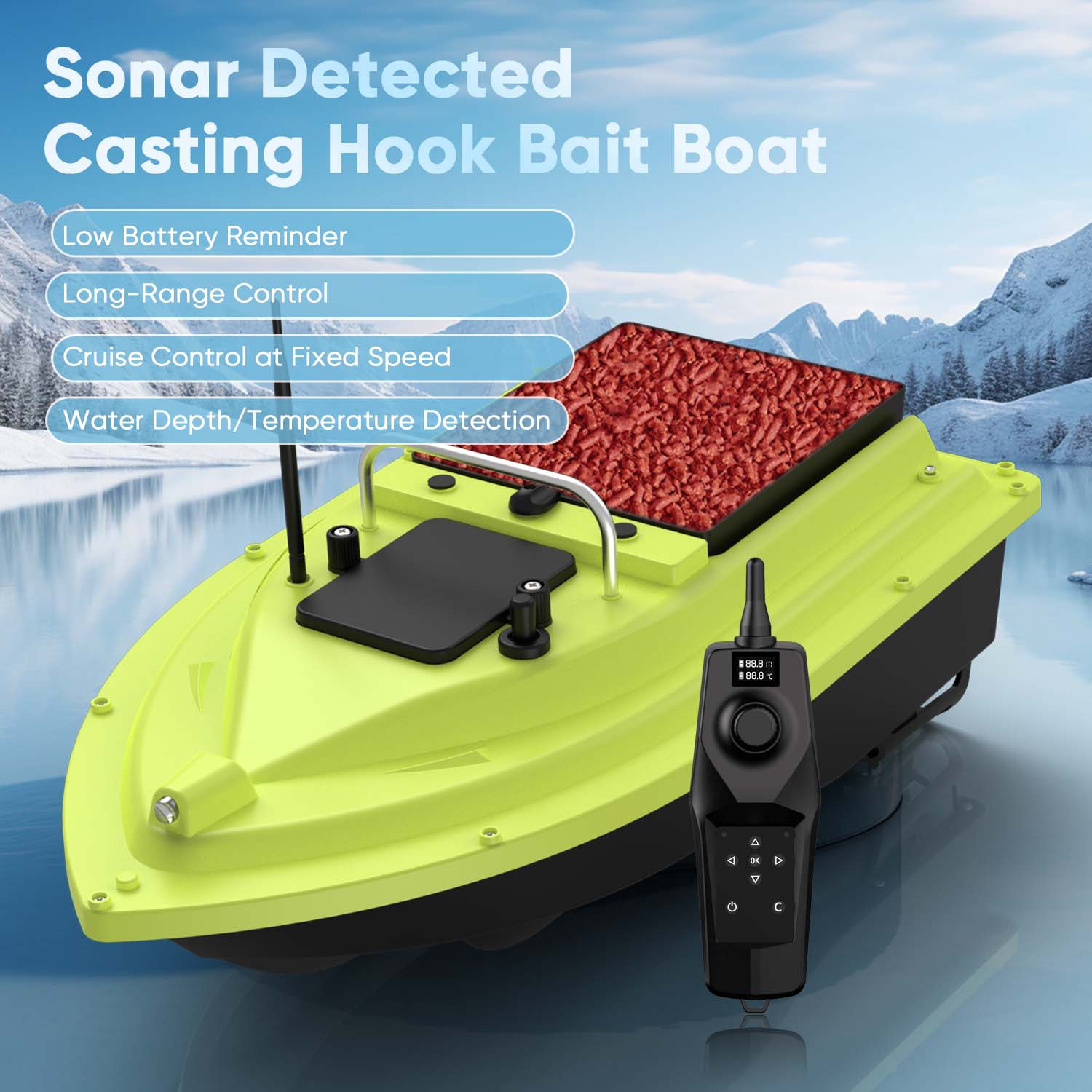 D36 RC Fishing Bait Boat with  - Fish Finder Cable ulasan dan harga
